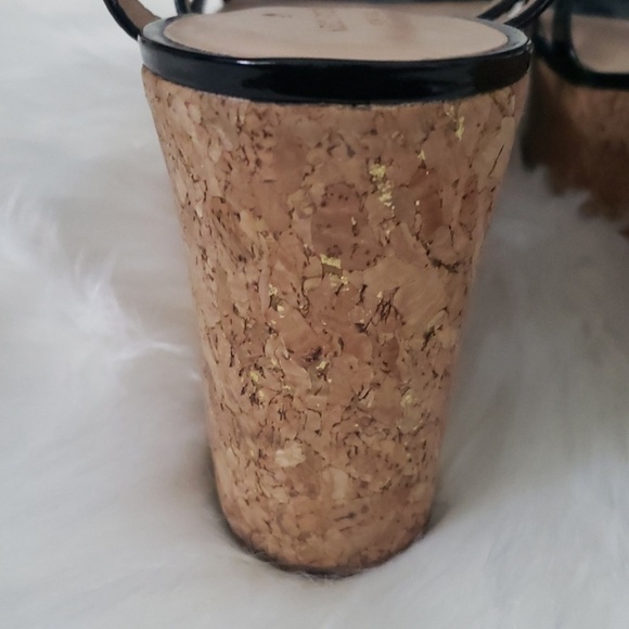 kate spade Theodora black patent cork wedge - Picture 7 of 9